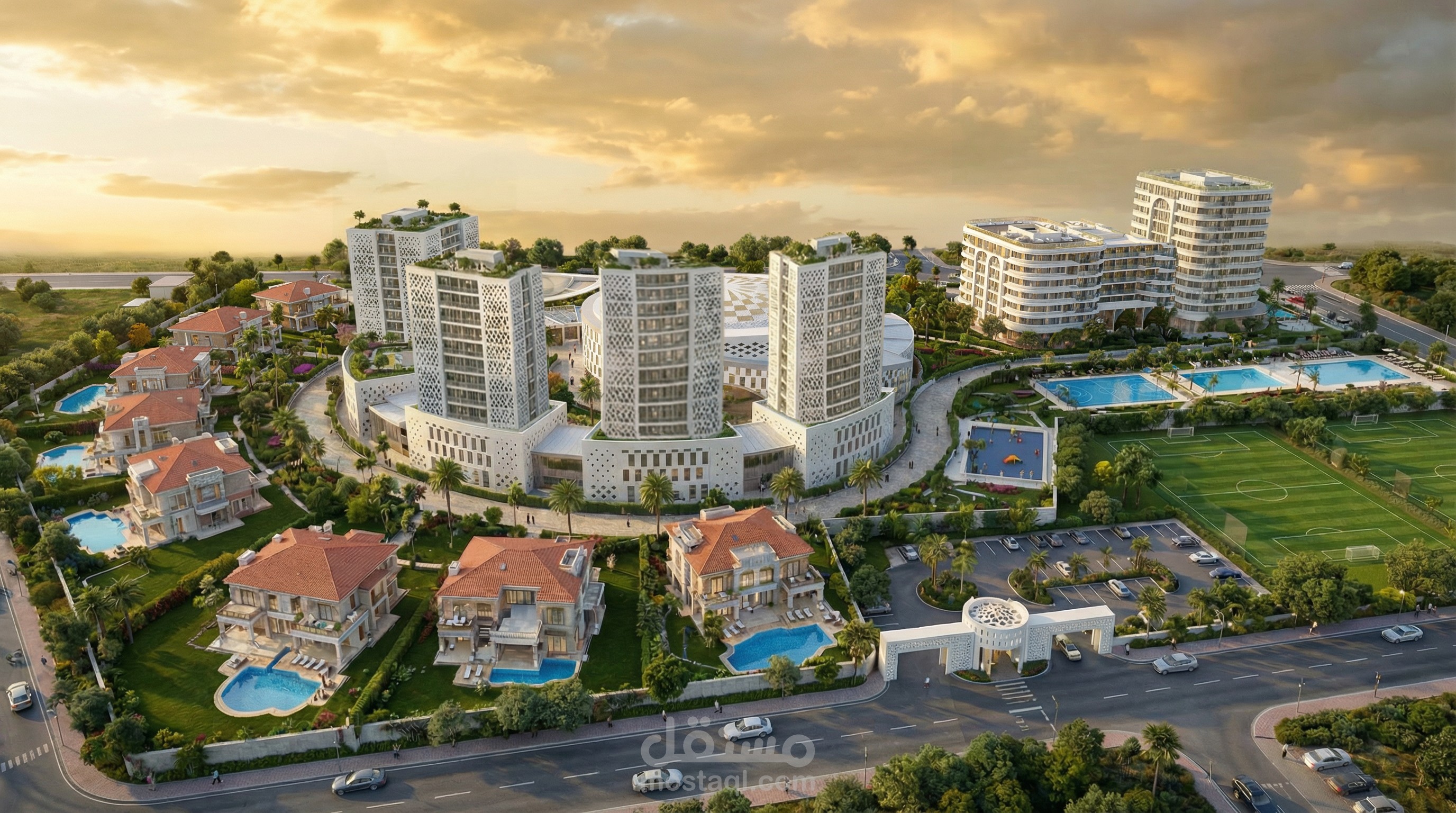 لاند سكيب/ منتجع سياحي تجاري.