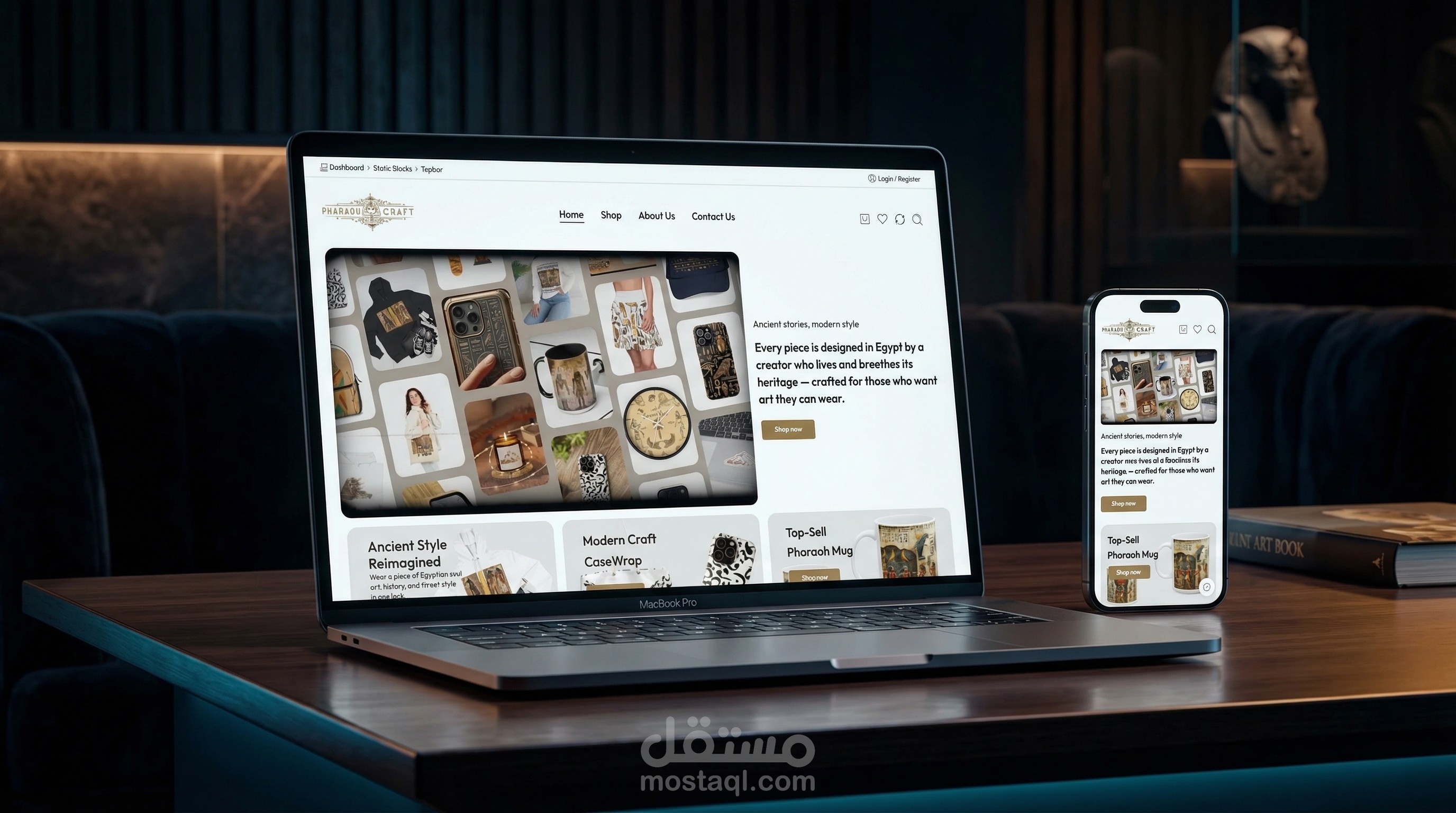 PharaohCraft – E-commerce Brand Website