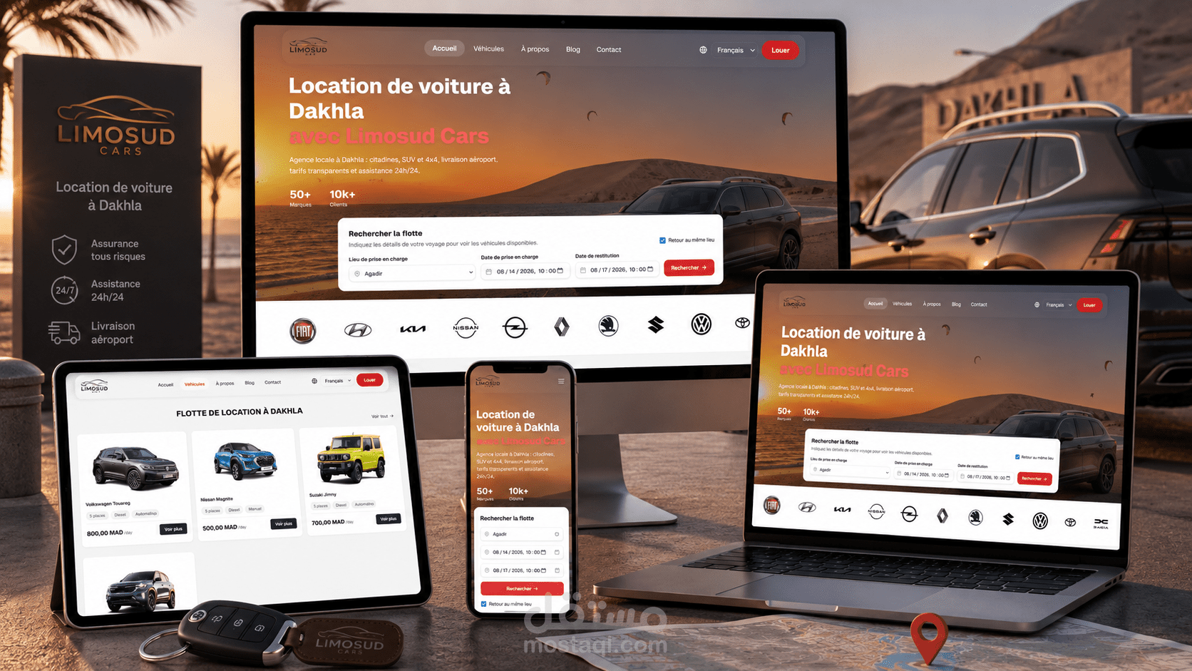 موقع Limosud Cars لخدمات تأجير السيارات