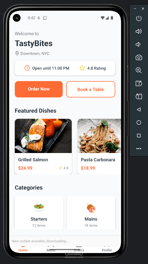 تصميم وتطوير تطبيق مطعم احترافي بنظام الطلب والتوصيل