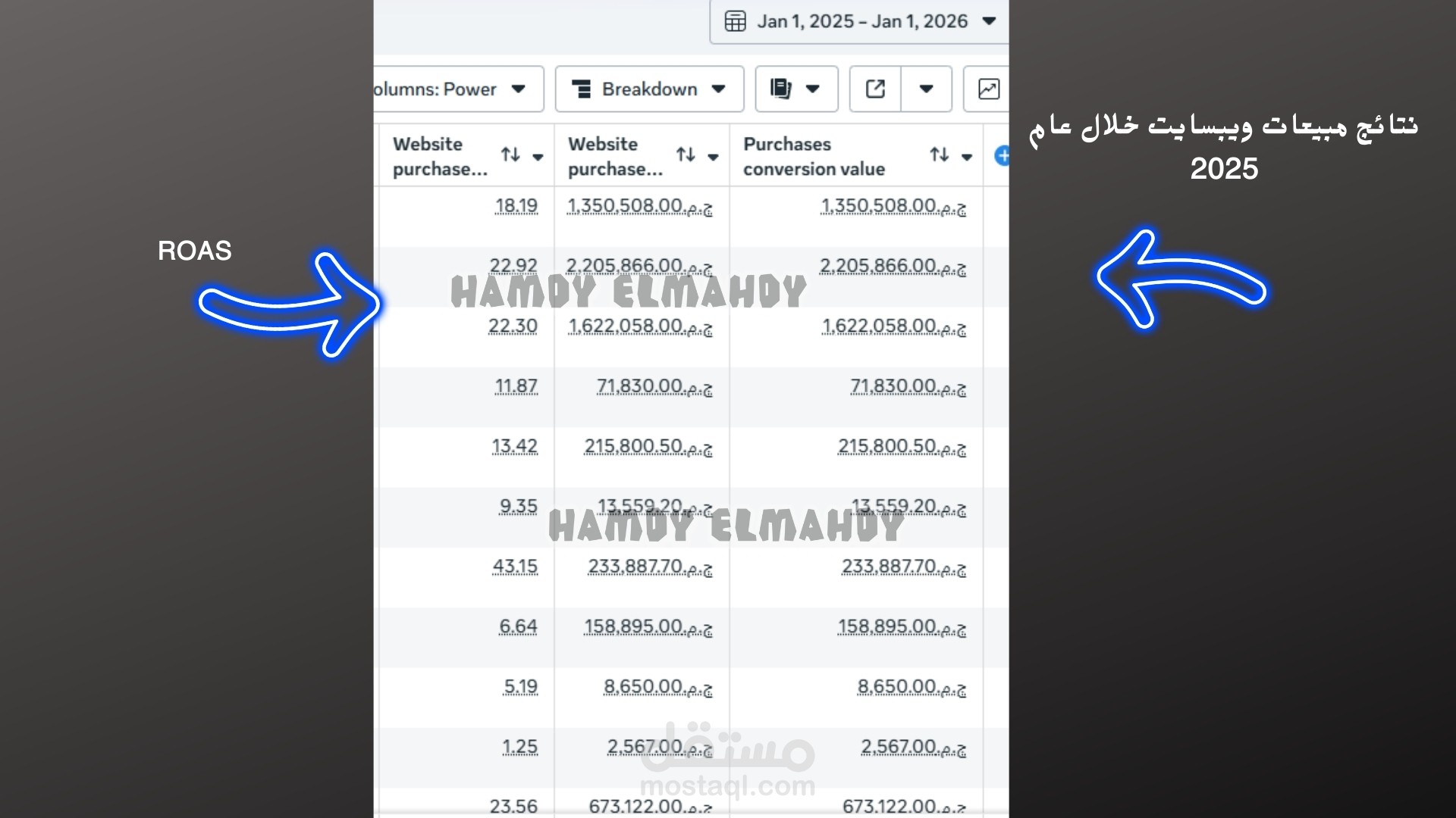 حملات اعلانية مبيعات عن طريق الويبسايت بمتوسط عائد على الاستثمار 16