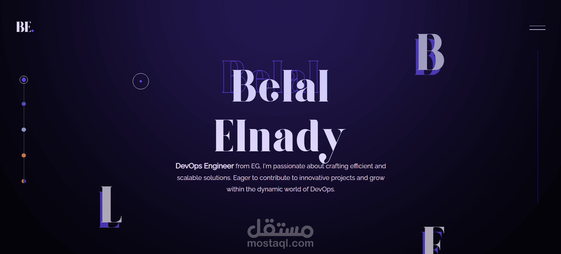 موقع شخصى لعرض الاعمال بورتفوليو باستخدام HTML وCSS  و NextJS وTailwind-CSS
