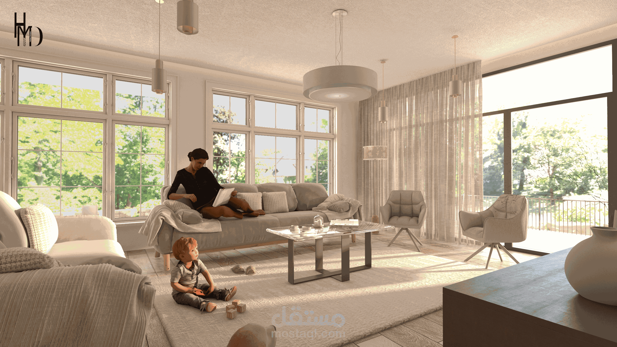 غرفة معيشة Lumière تصميم داخلي