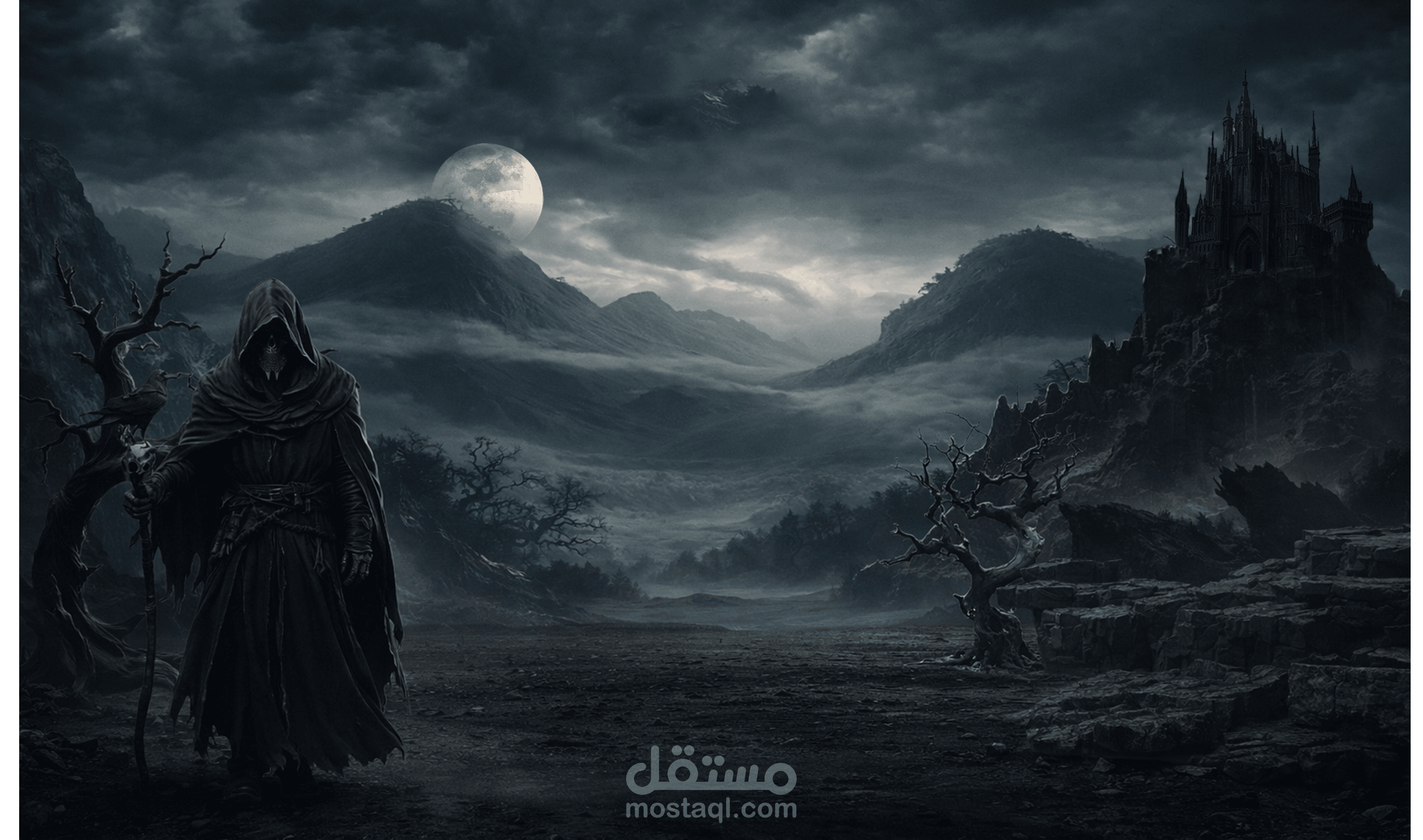 Cinematic Matte Painting: Dark Fantasy Environment Composition