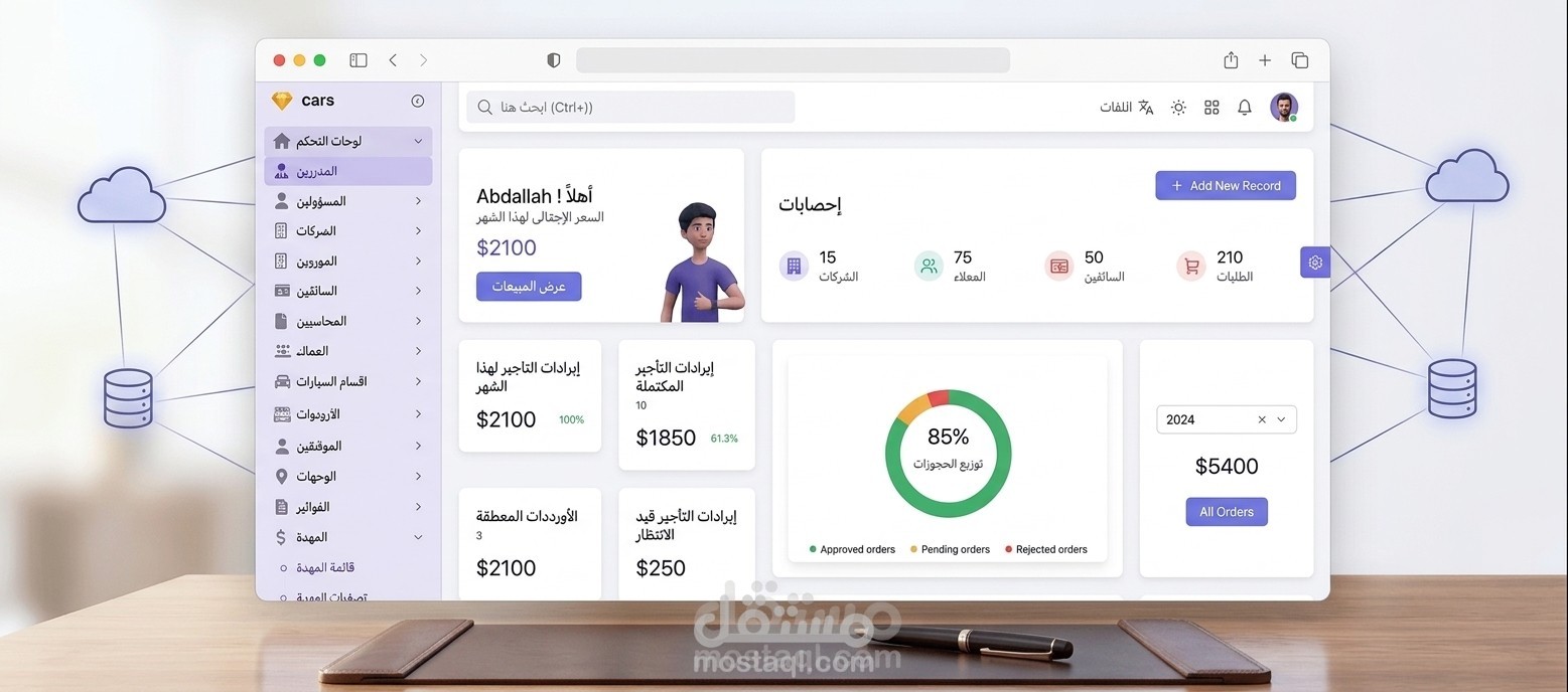نظام متكامل لإدارة شركات تأجير السيارات