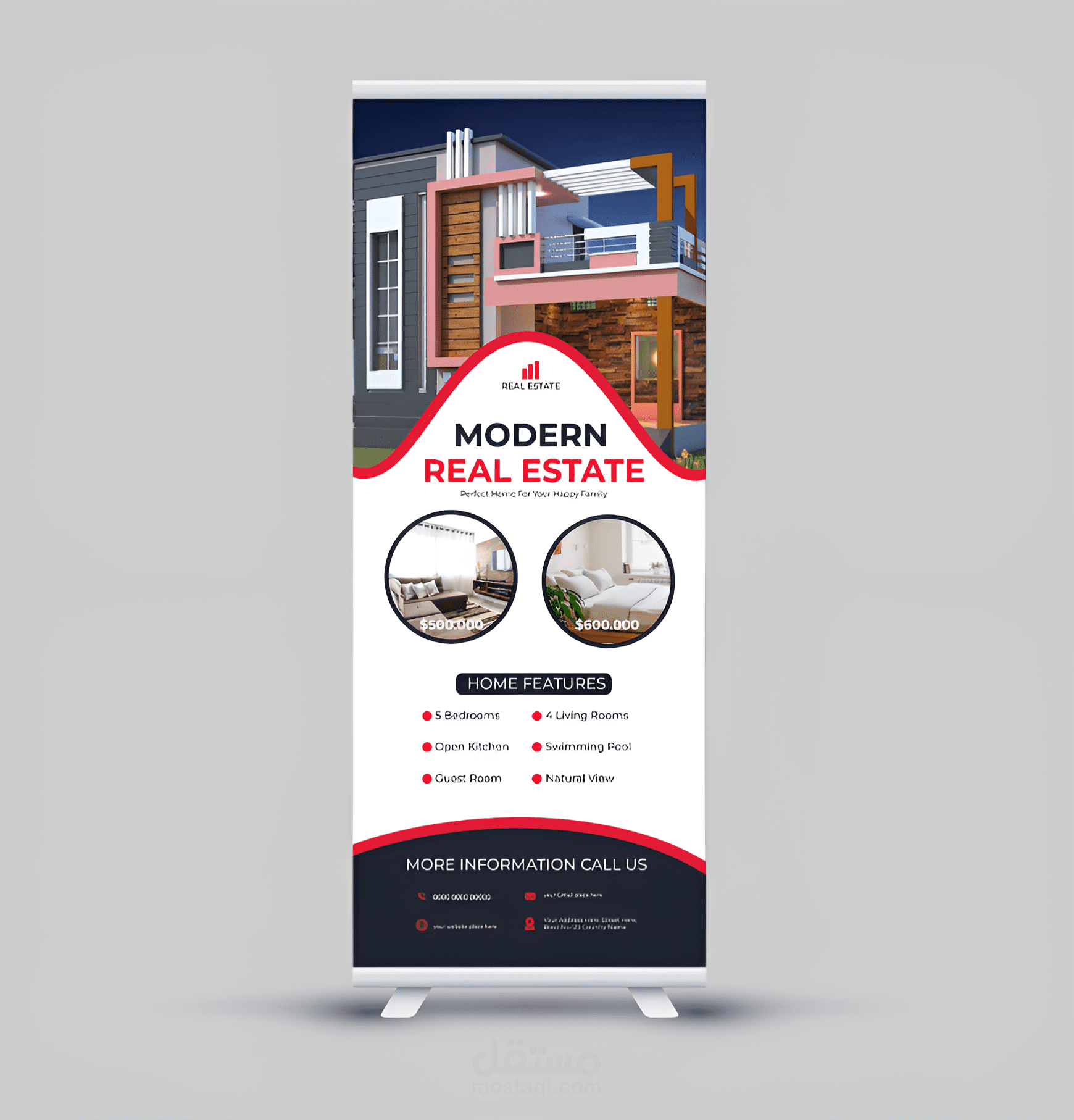 تصميم عصري لرول اب لشركه عقارات