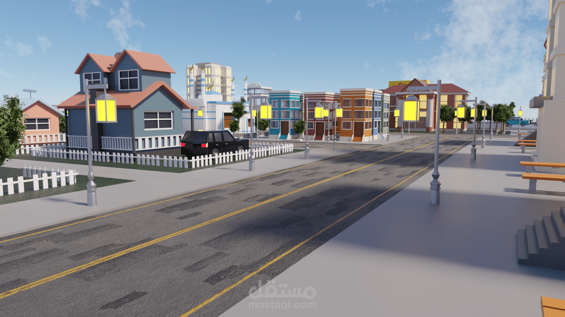 Low poly 3D city