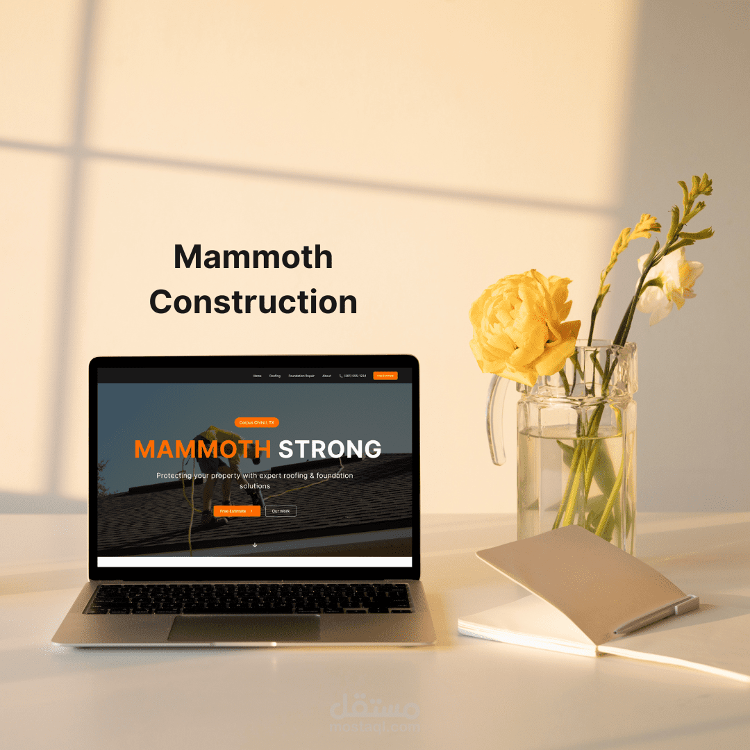 تصميم واجهة موقع “Mammoth Construction” – UI/UX احترافي