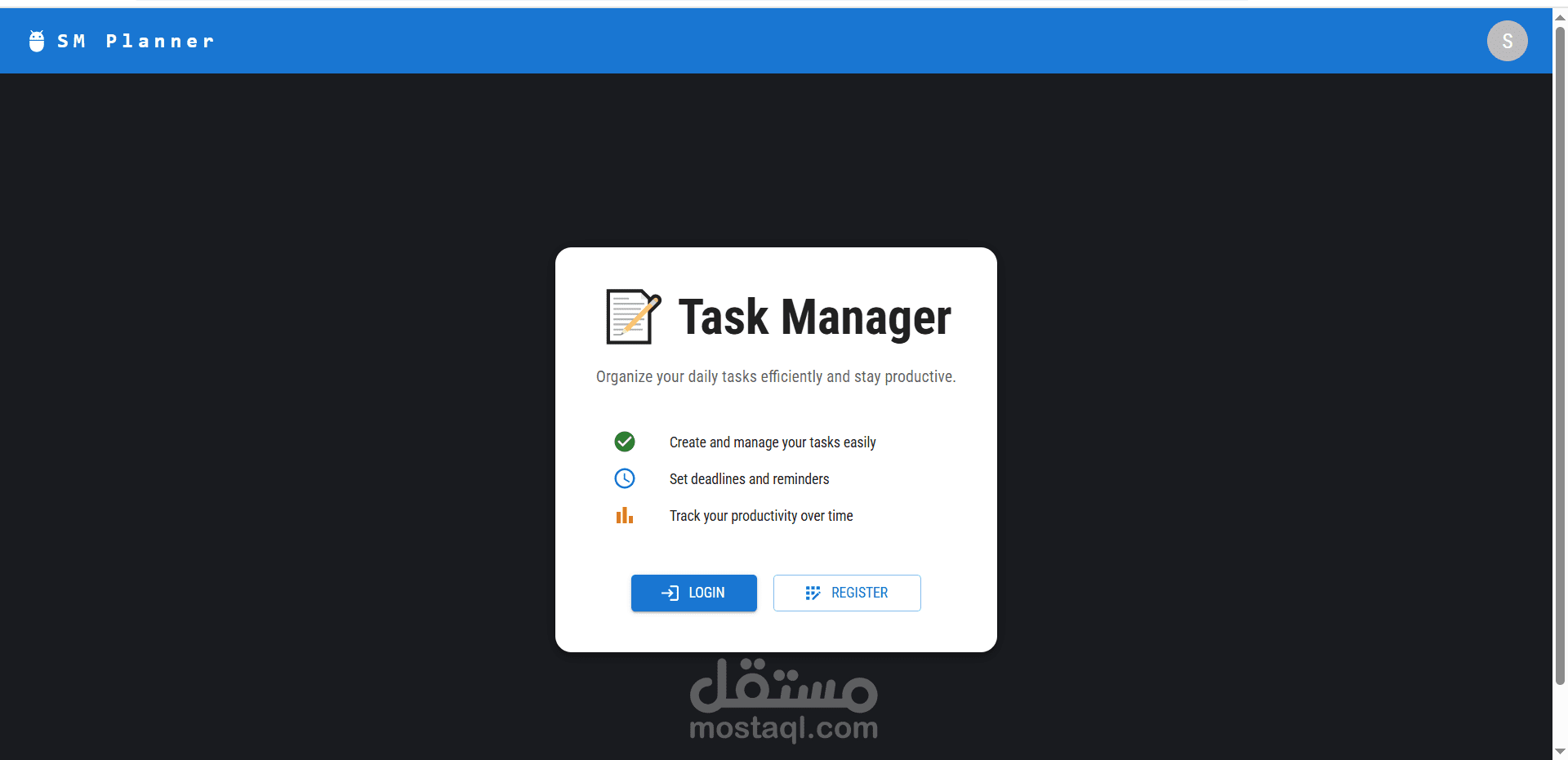 SM-Planner – Task & Goal Management Web App