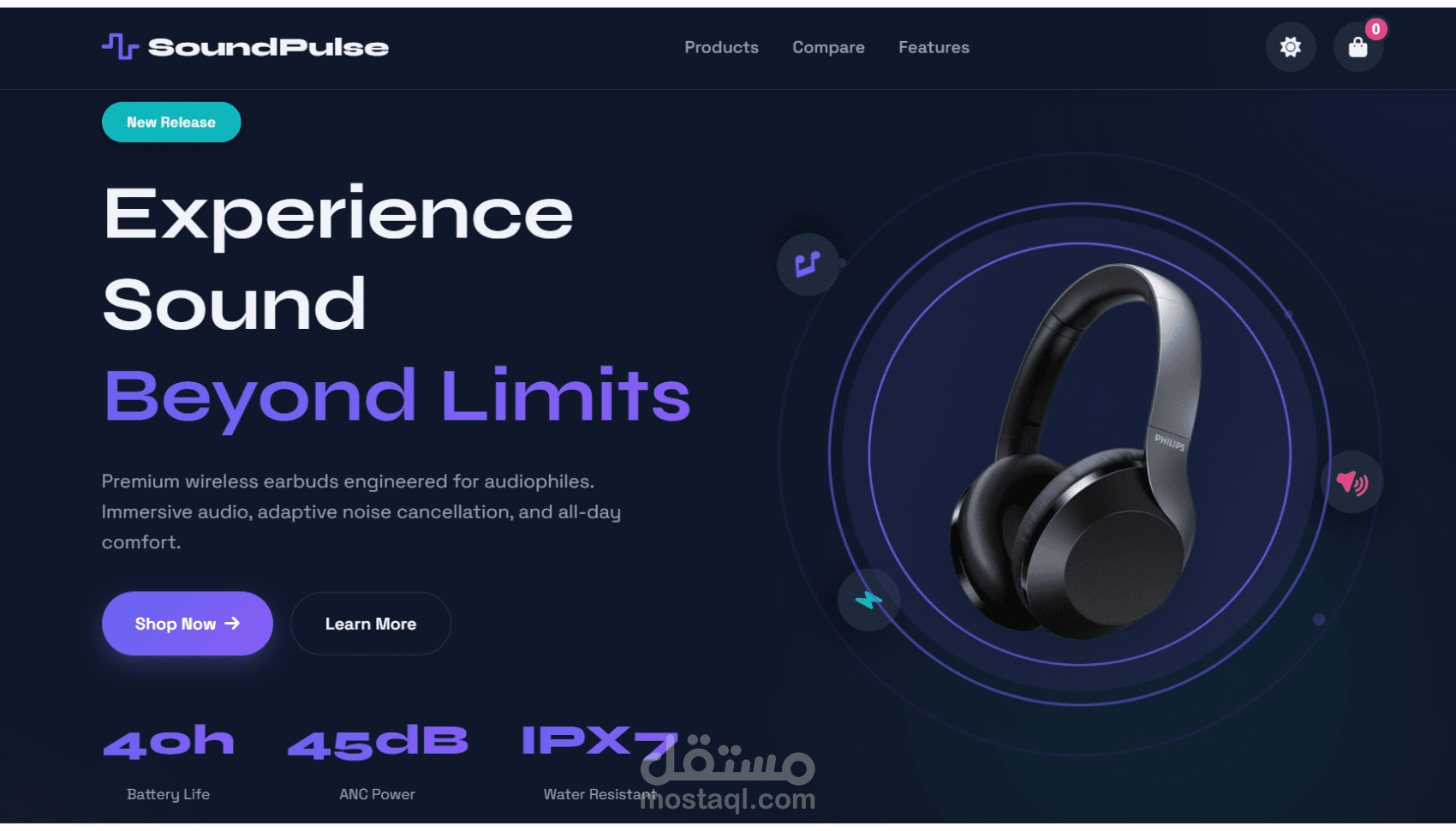 مواقع Landing Page بتصميم مودرن وشكل مميز