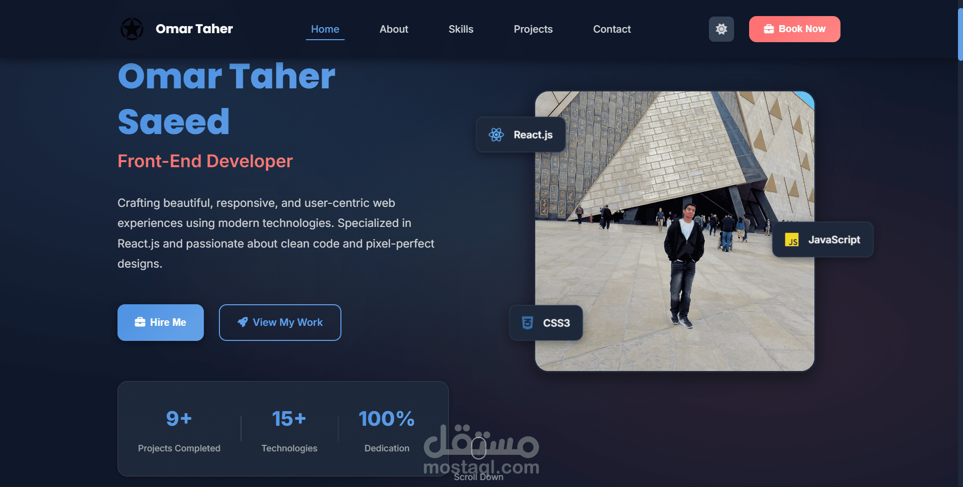 تصميم وبناء موقع بورتفوليو شخصي احترافي مع نظام إدارة العملاء