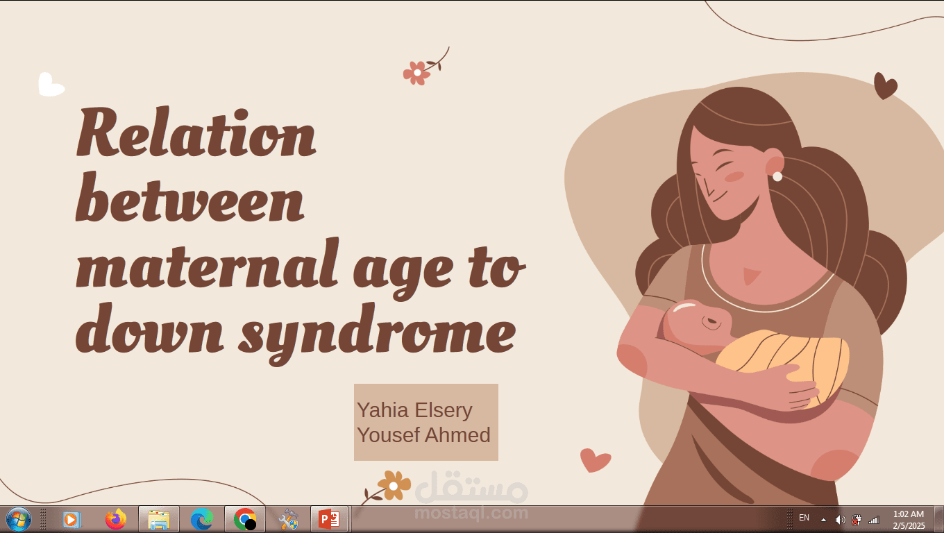 Relation between maternal age to down syndrome