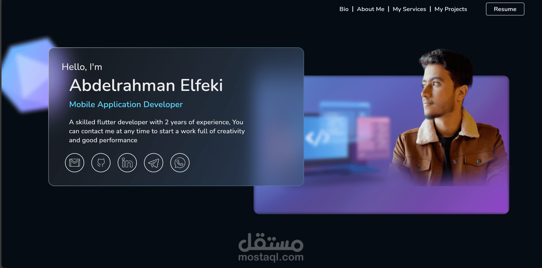 إنشاء موقع شخصي (Portfolio) احترافي بإستخدام (flutter)