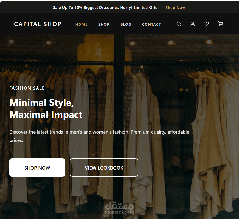 Capital Shop - Dynamic E-Commerce Web Application built with React