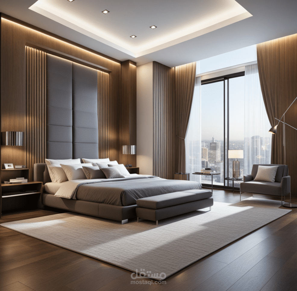 تصميم اوضة نوم بالذكاء الاصتناعي بجودة عالية