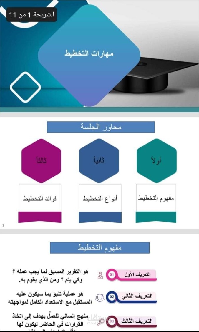عرض تقديمي عن التخطيط