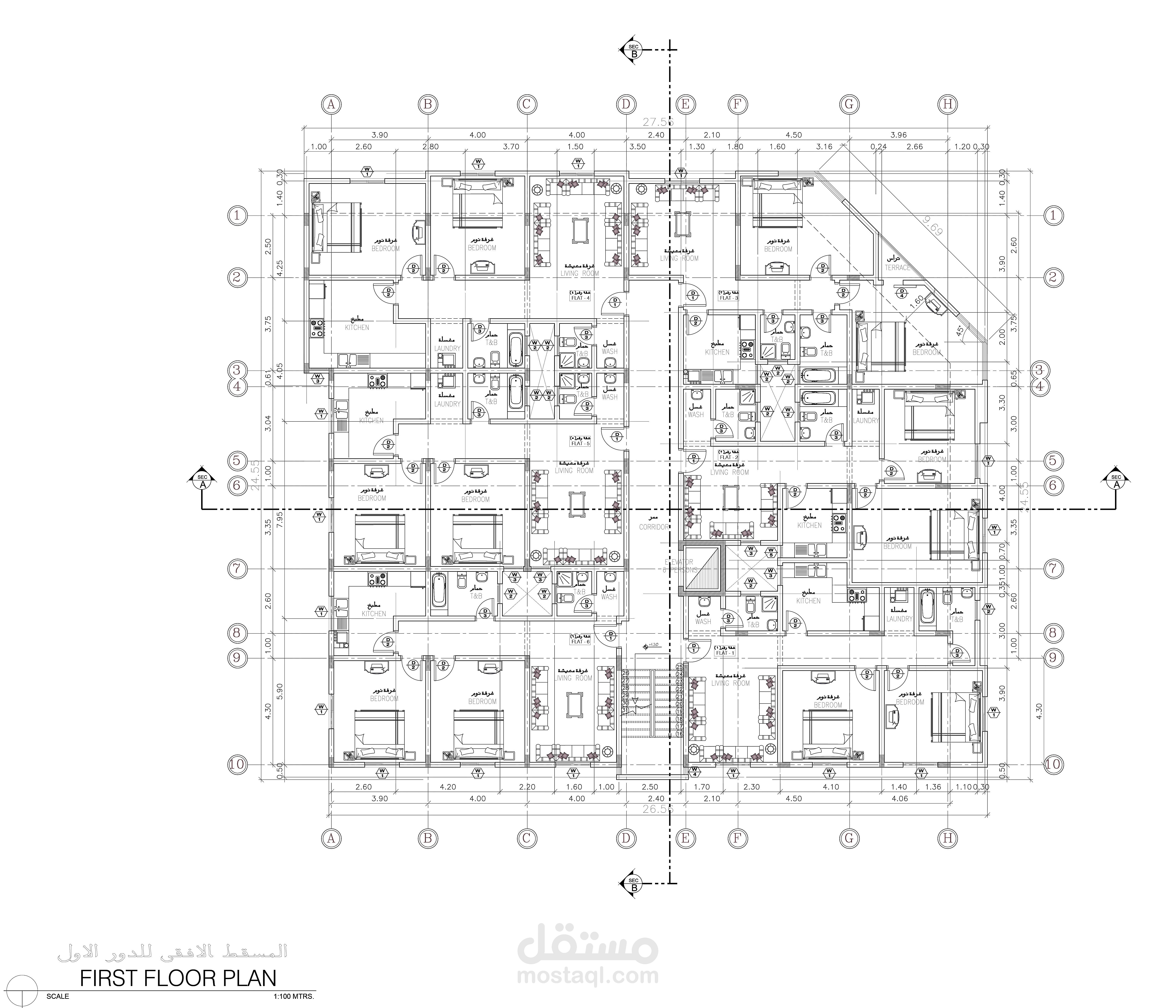 التصميم المعماري المتكامل للعمارات السكنية – الفيلات – المباني التجارية والإدارية