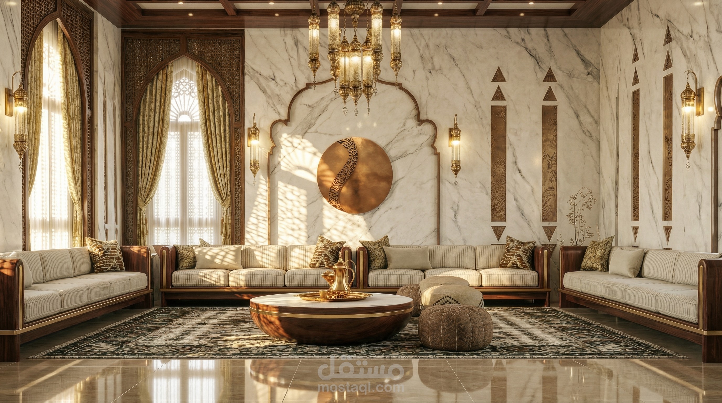 مجلس عربي فاخر -  مصمم بأناقة وأصالة وعصرية راقية