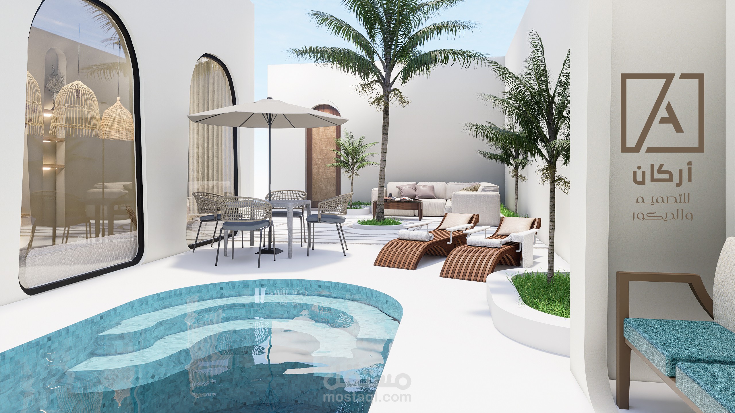 فيلا واحة هادئة | تصميم معماري وداخلي حديث