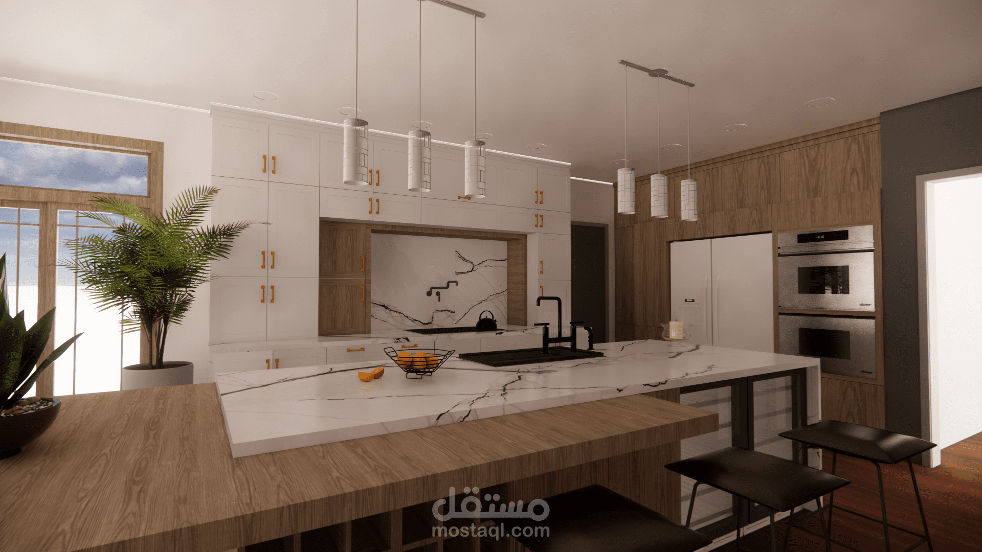 تصميم مطبخ نيو كلاسيك