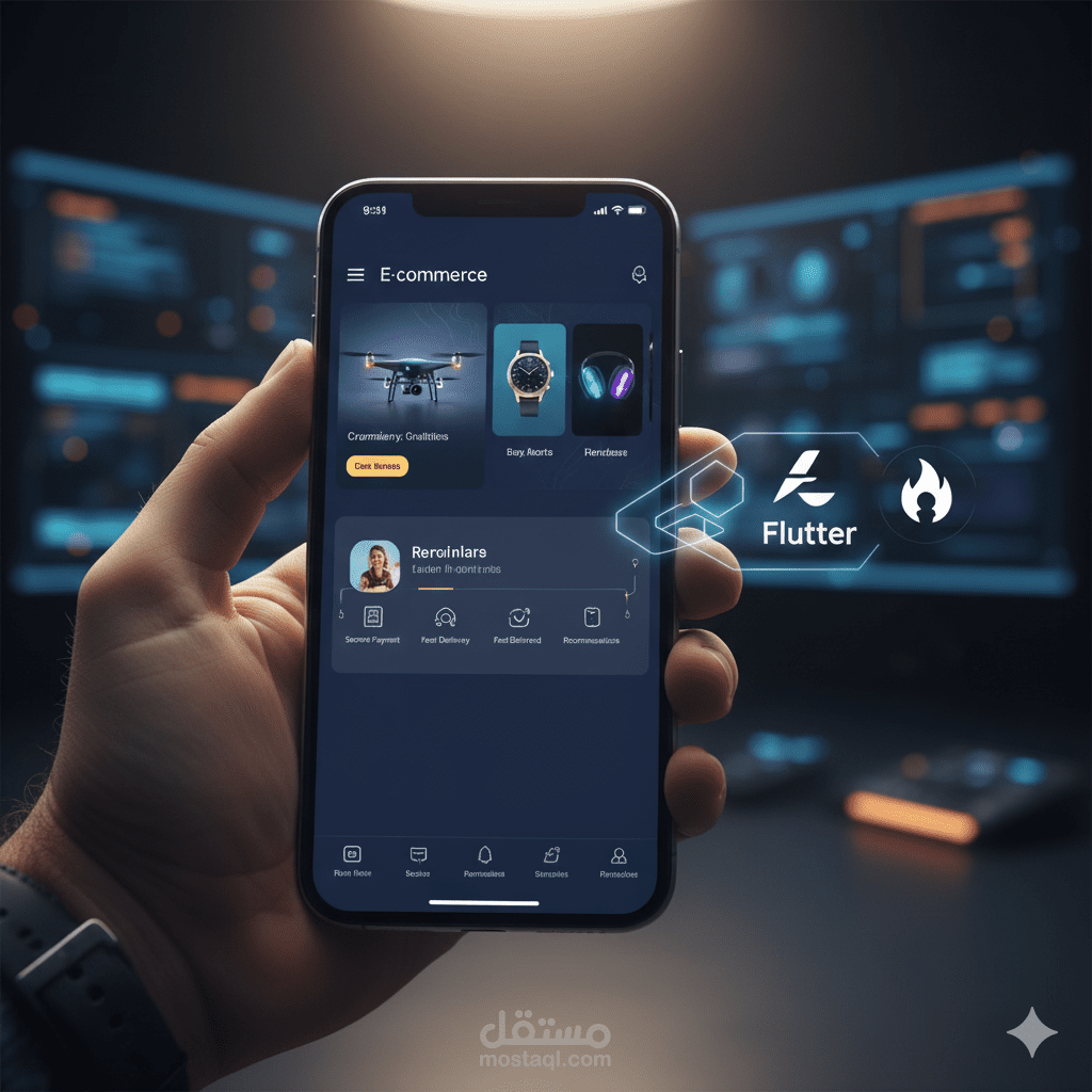 تطوير تطبيق متجر إلكتروني متكامل (iOS/Android) - E-Commerce