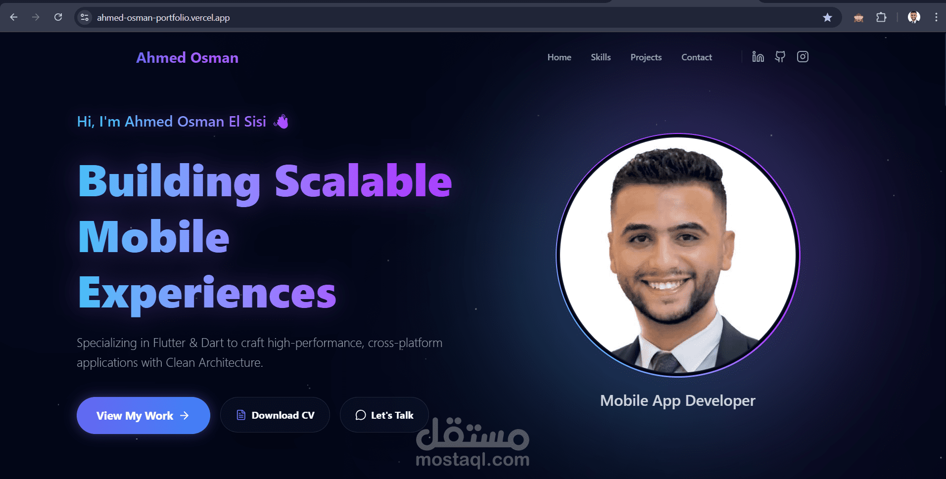 معرض أعمالي المتكامل - Flutter Developer