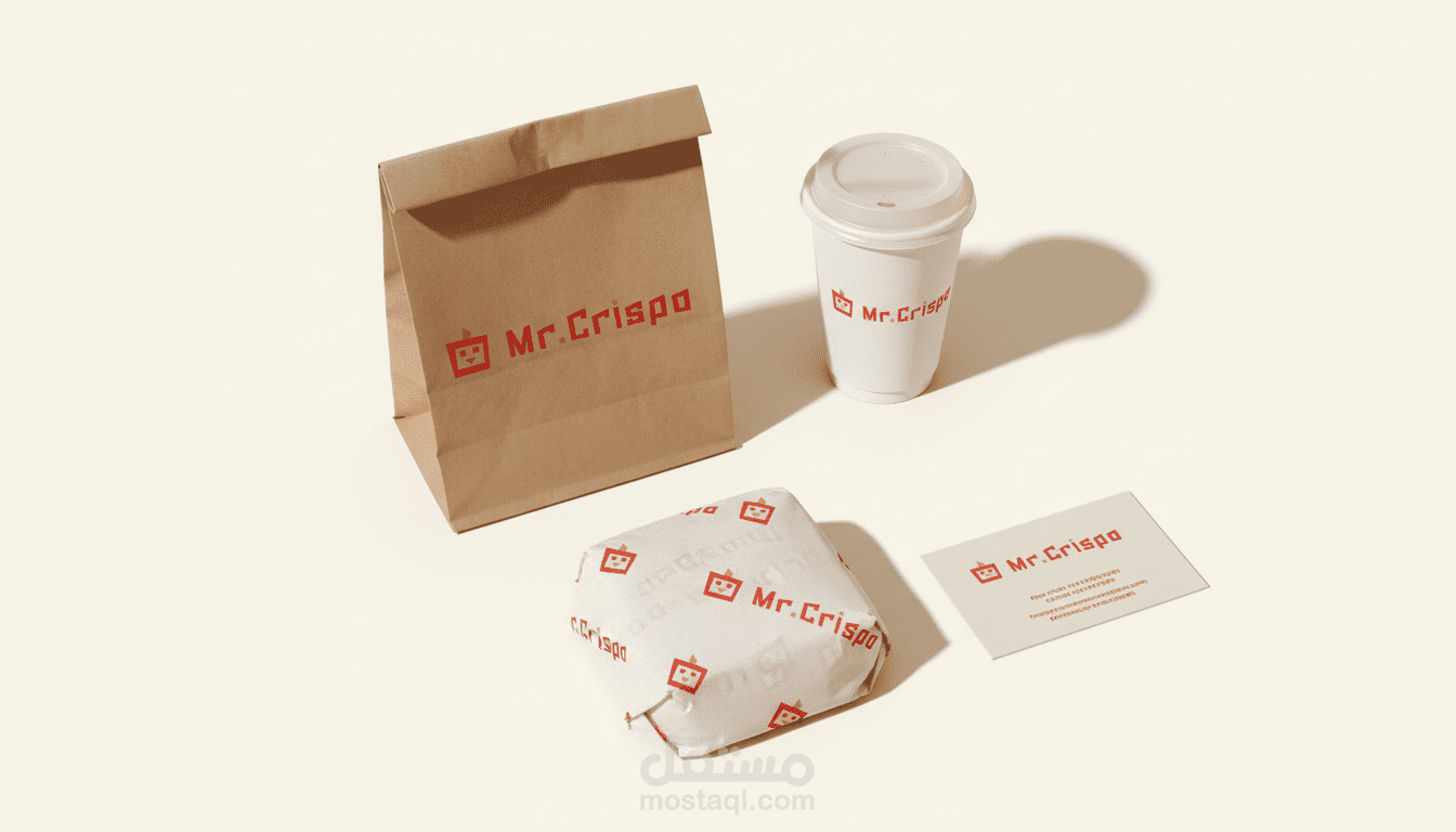 تصميم شعار Mr.Crispo لمطعم وجبات سريعة