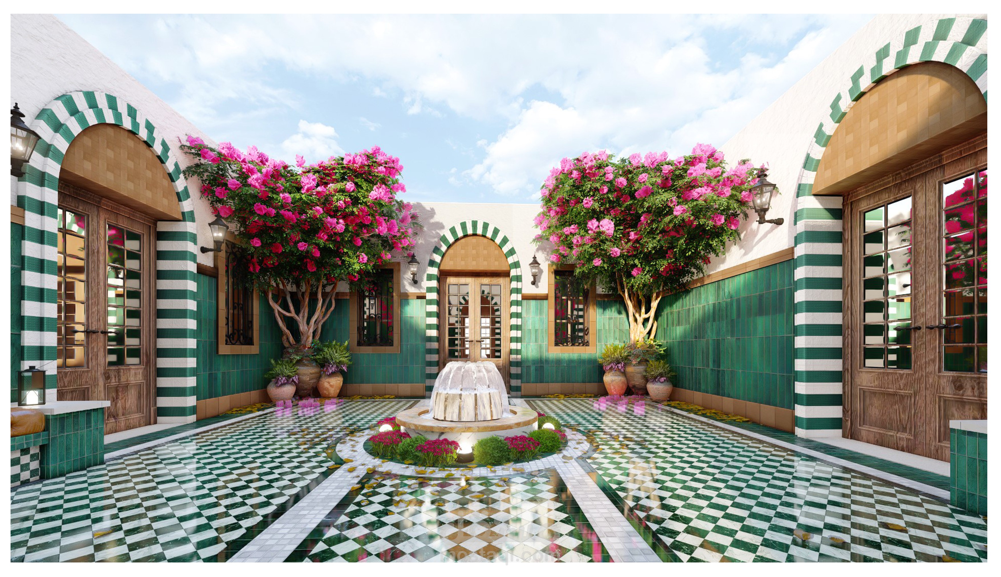 إعادة تصميم خارجي لفناء منزل "حوش"