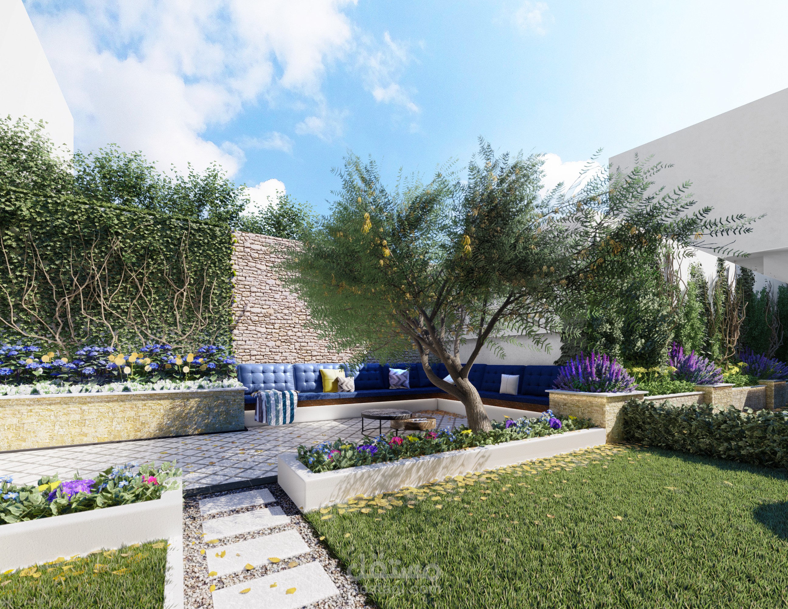 تصميم لاند سكيب لحديقة منزلية