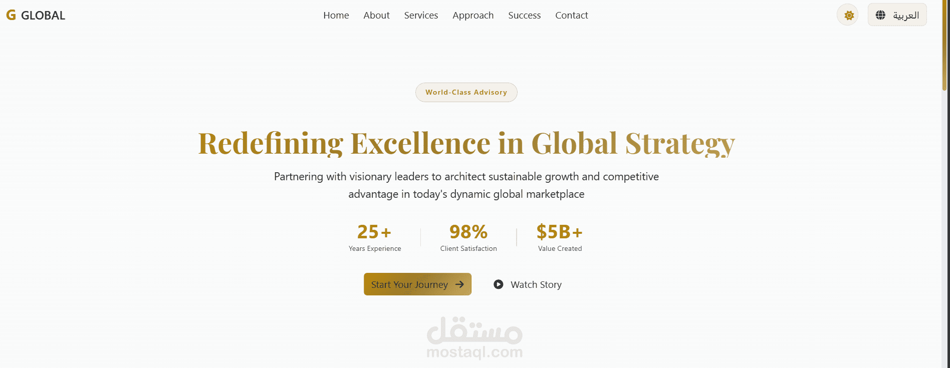 تصميم وتطوير موقع شركة استشارات احترافي متعدد اللغات