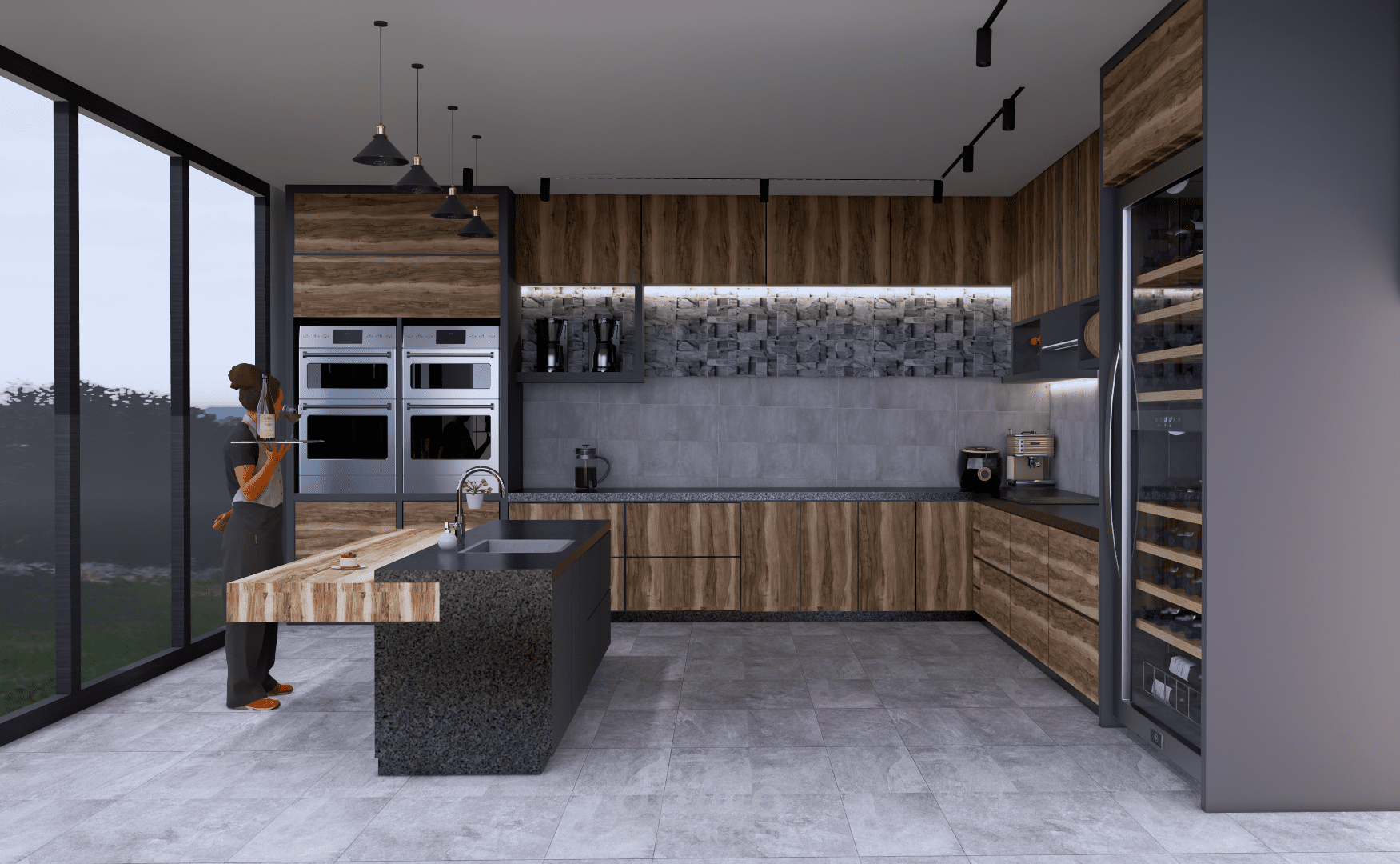 تصميم مطبخ على الطراز الصناعي
