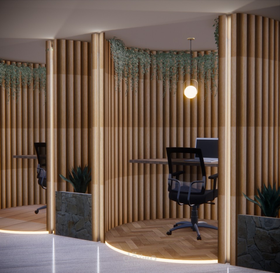 تصميم مكاتب خاصة بمساحة محدودة لشركة هندسية