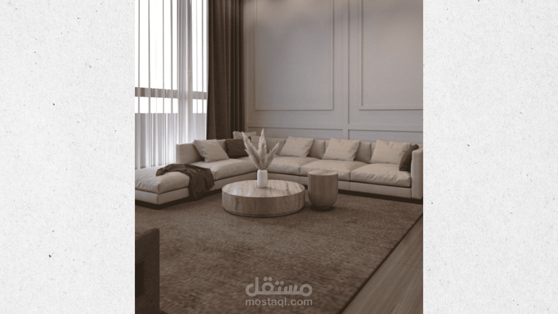 غرفة استقبال بالأسلوب نيو كلاسيك .