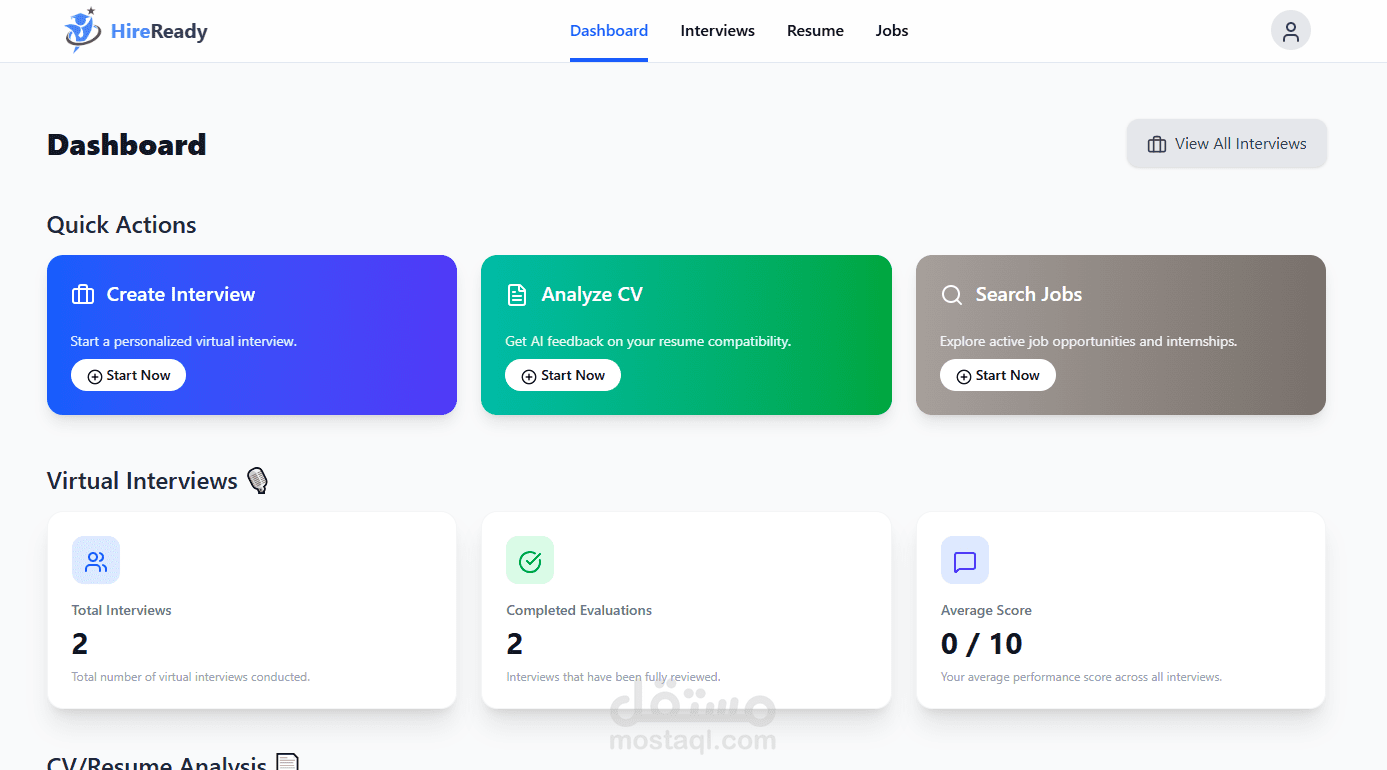 منصة HireReady | منصة لمساعدة الباحثين عن عمل