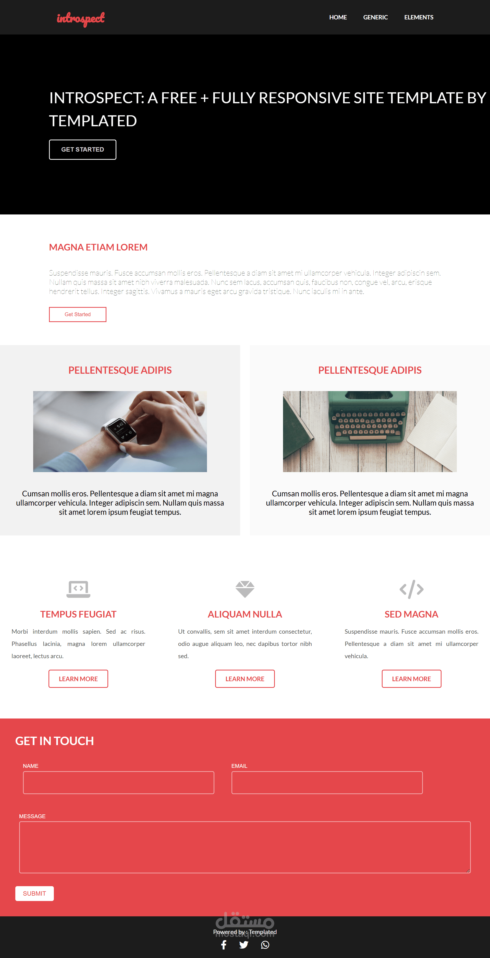 landing page