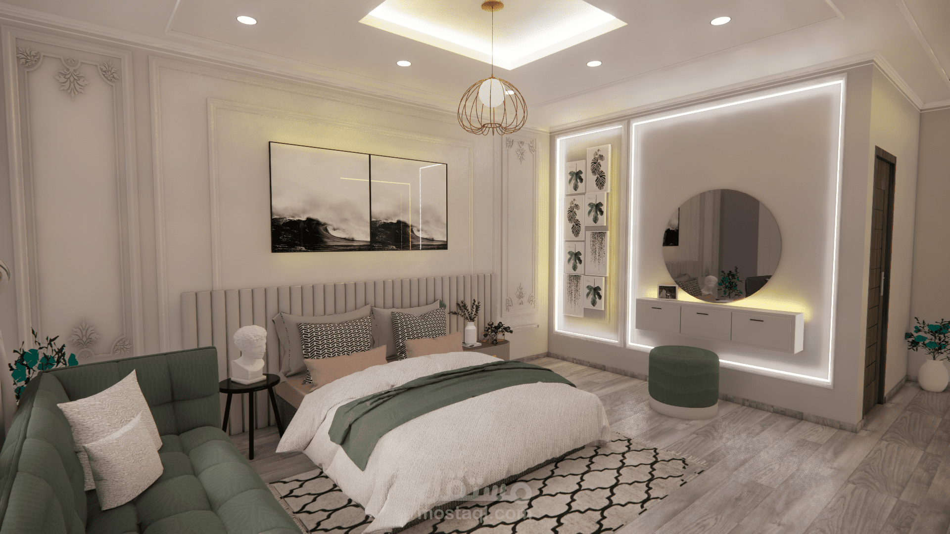 Neoclassical bedroom design