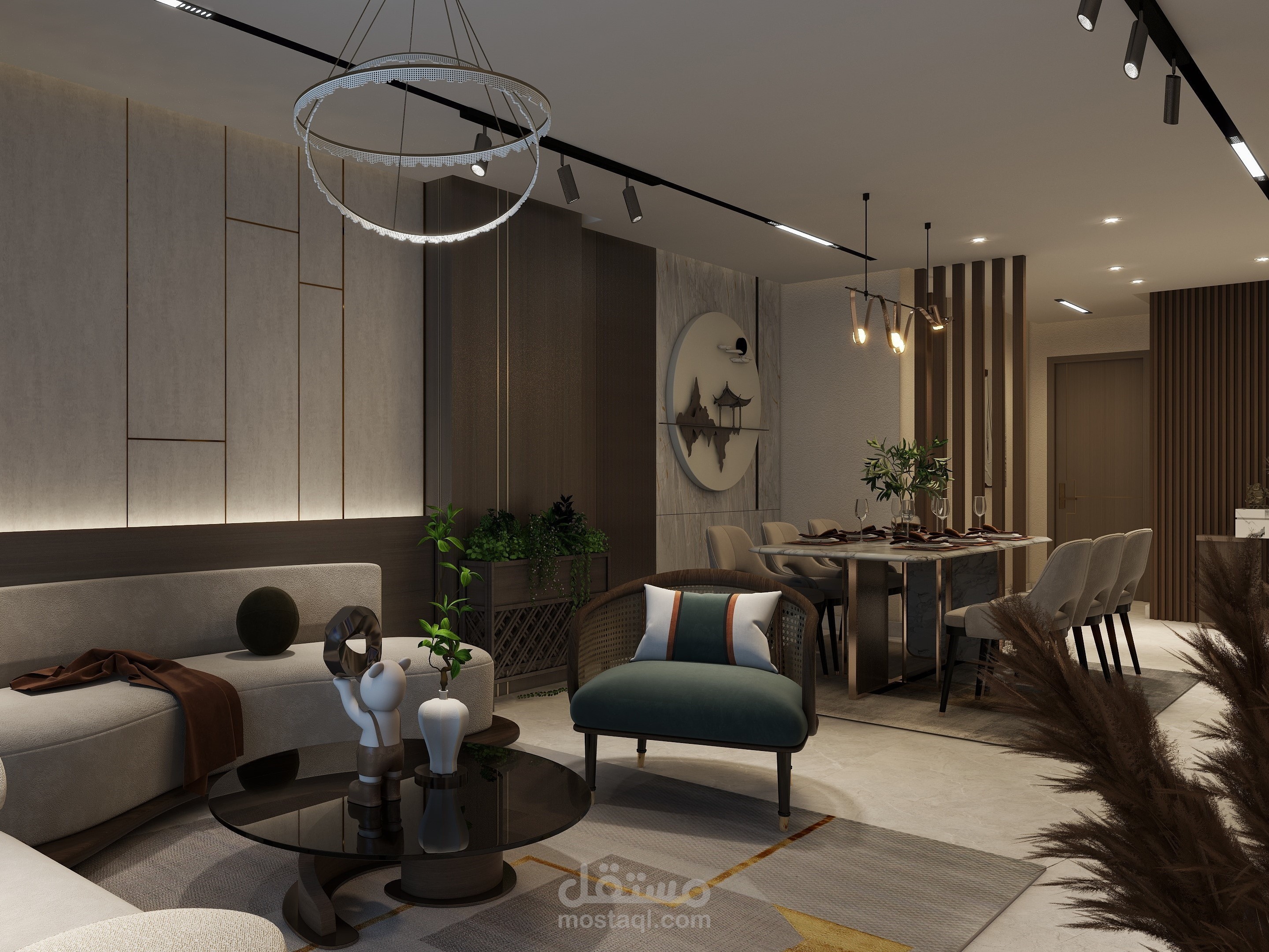 تصميم داخلي مودرن ل شقة سكنية