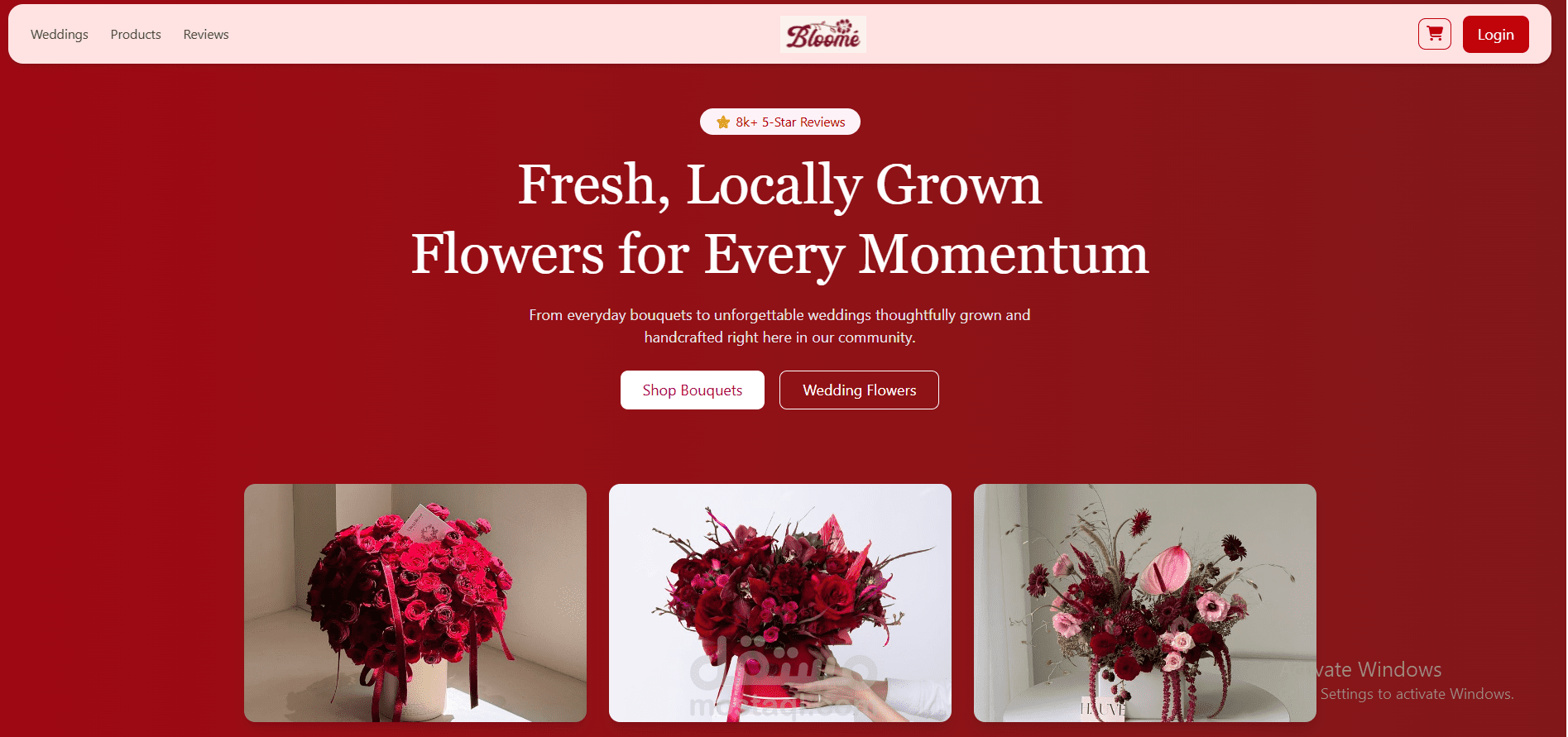 صفحه هبوط بيع زهور Florist Shop Landing shop