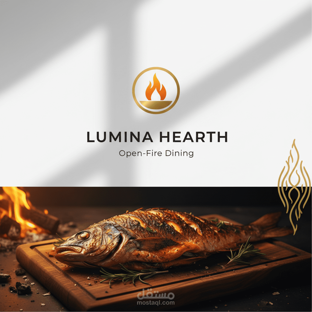 تصميم هوية بصرية لمطعم Lumina Hearth