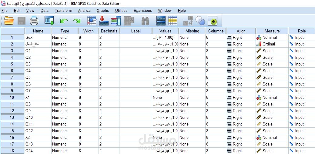 التحليل الاحصائى للاستبيان والرسائل العلمية (SPSS)