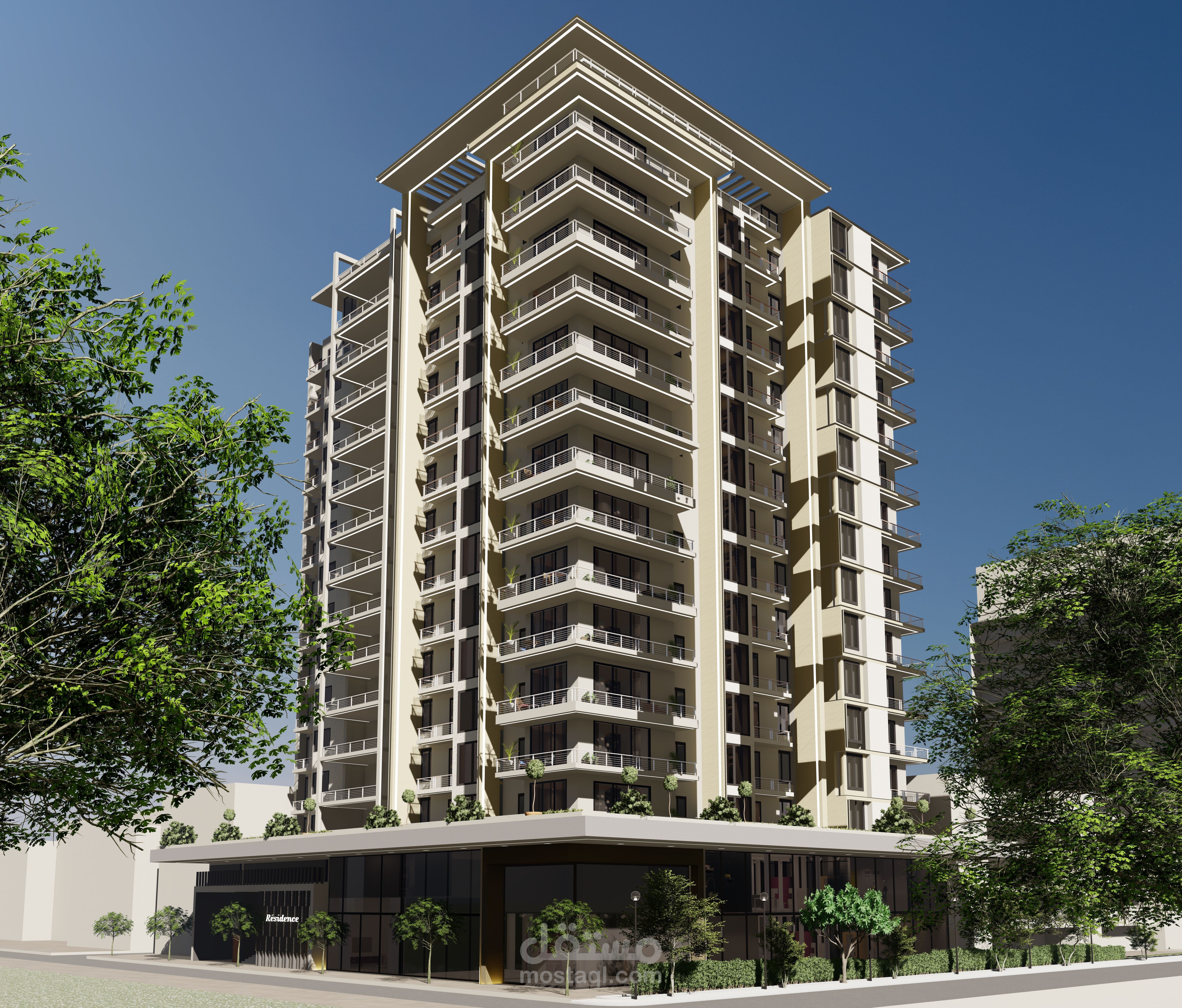 تصميم واجهات ترقية عقارية سكنية عصري