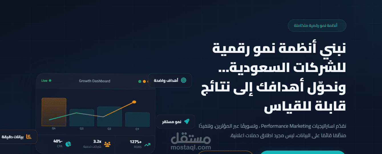موقع تعريفي (تسويق الكتروني )
