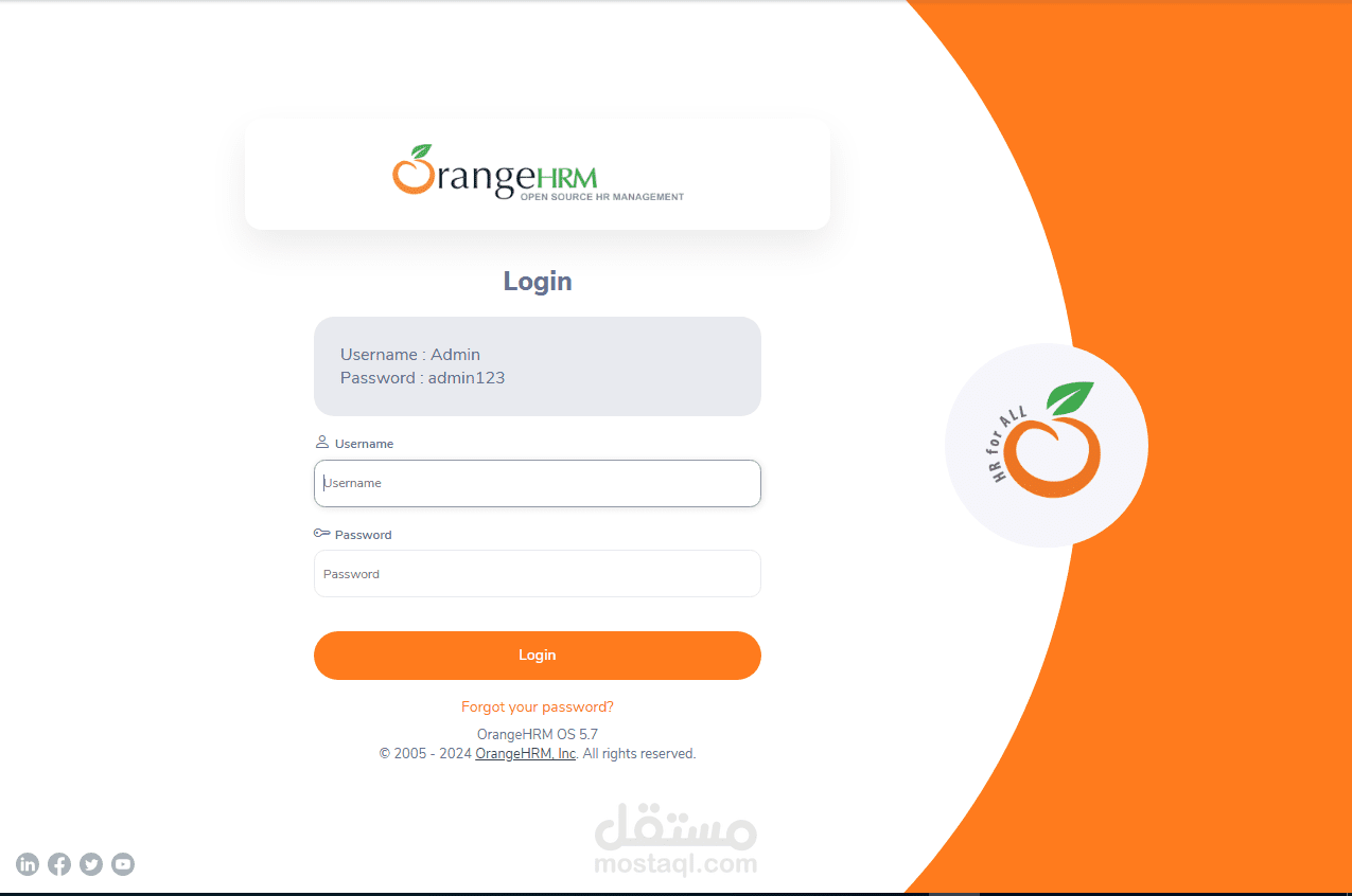 OrangeHRM Website