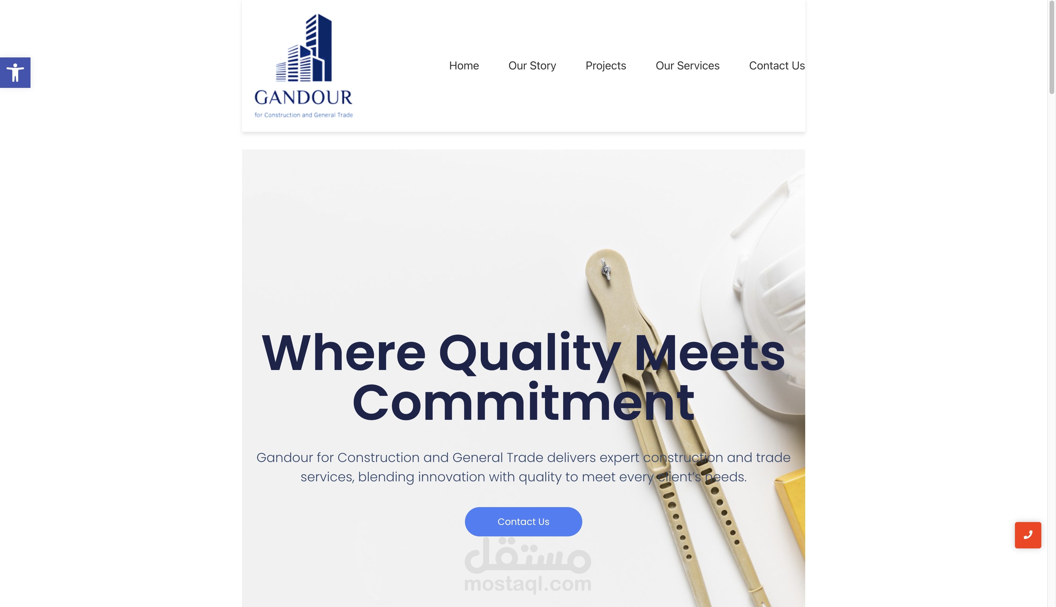 إنشاء موقع إلكتروني احترافي لخدمات البناء (Gandour Construction)