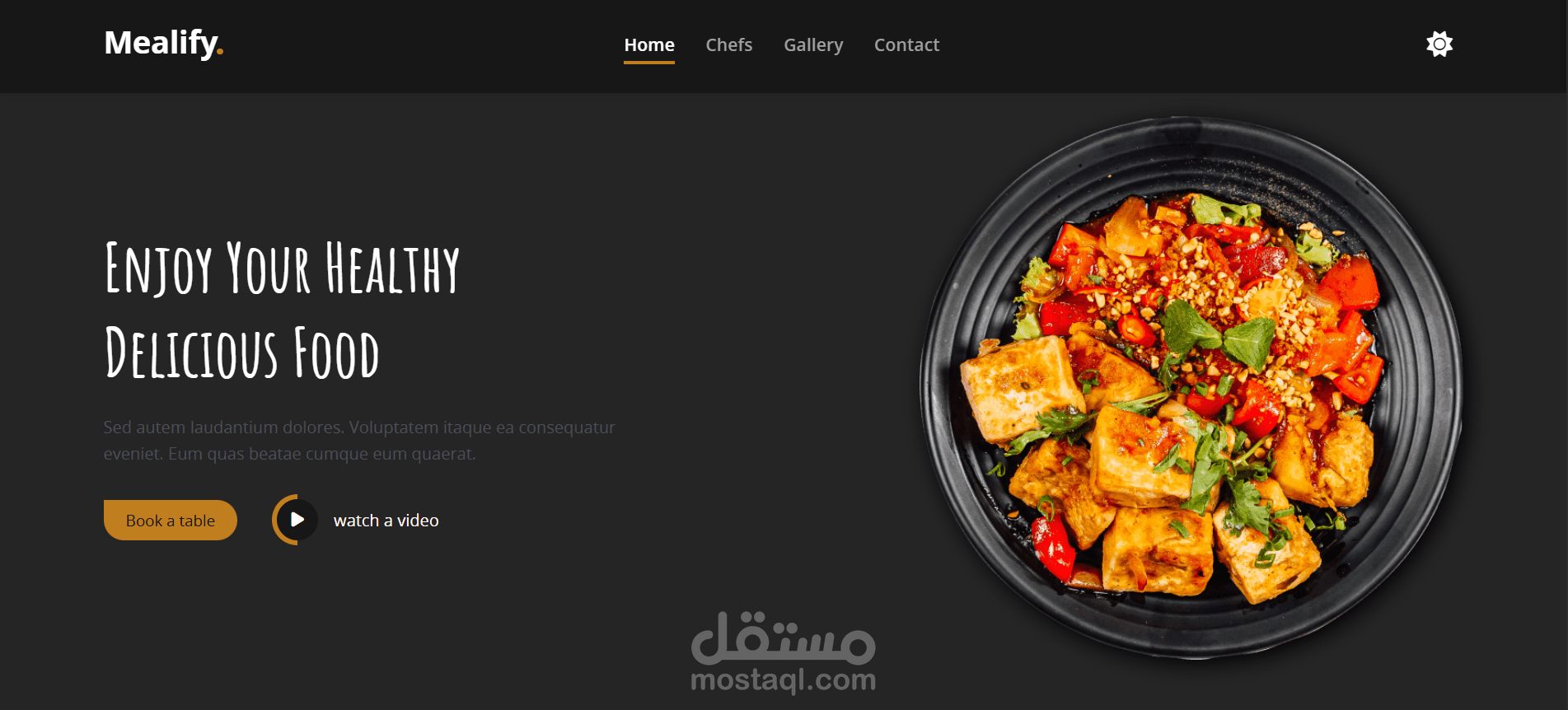 تصميم متجاوب احترافي باستخدام HTML وCSS (مع وضع ليلي)