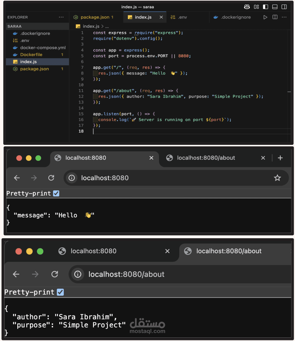 واجهة برمجة تطبيقات REST بسيطة مبنية على Docker لـ Node.js