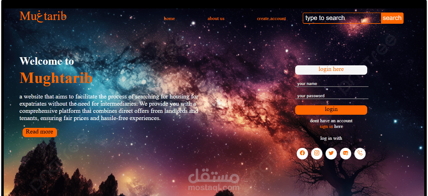Website for booking accommodation for expatriates