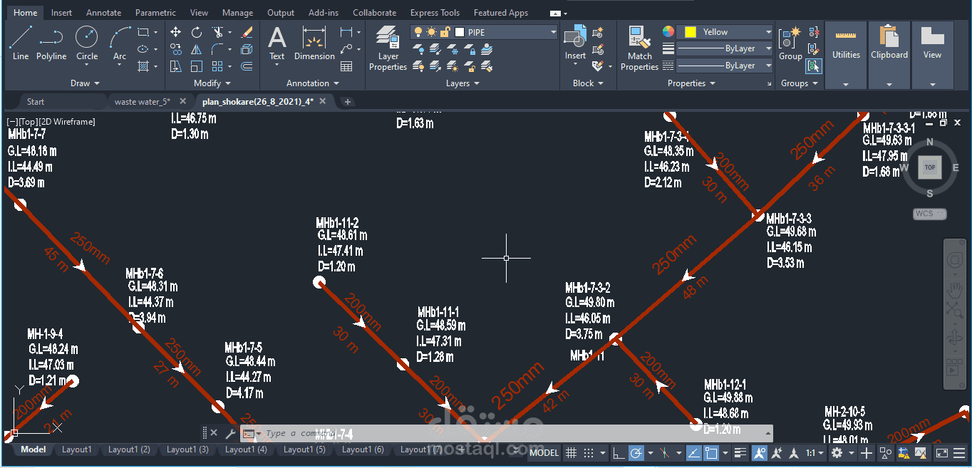 تحويل ملفات CAD إلىArcGIS وإنشاء قاعدة بيانات لشبكة(صرف صحي)