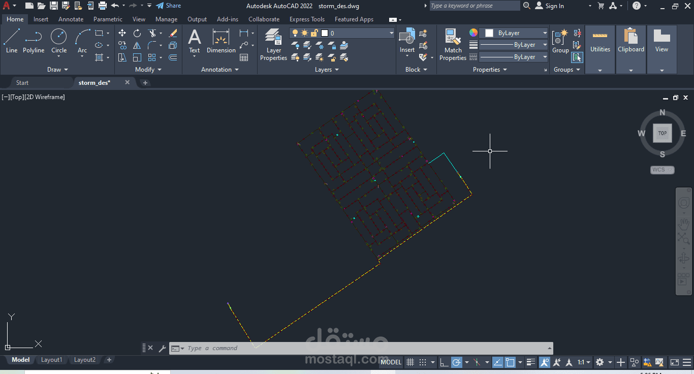 تحويل ملفات CAD إلىArcGIS وإنشاء قاعدة بيانات لشبكة(صرف السيول)
