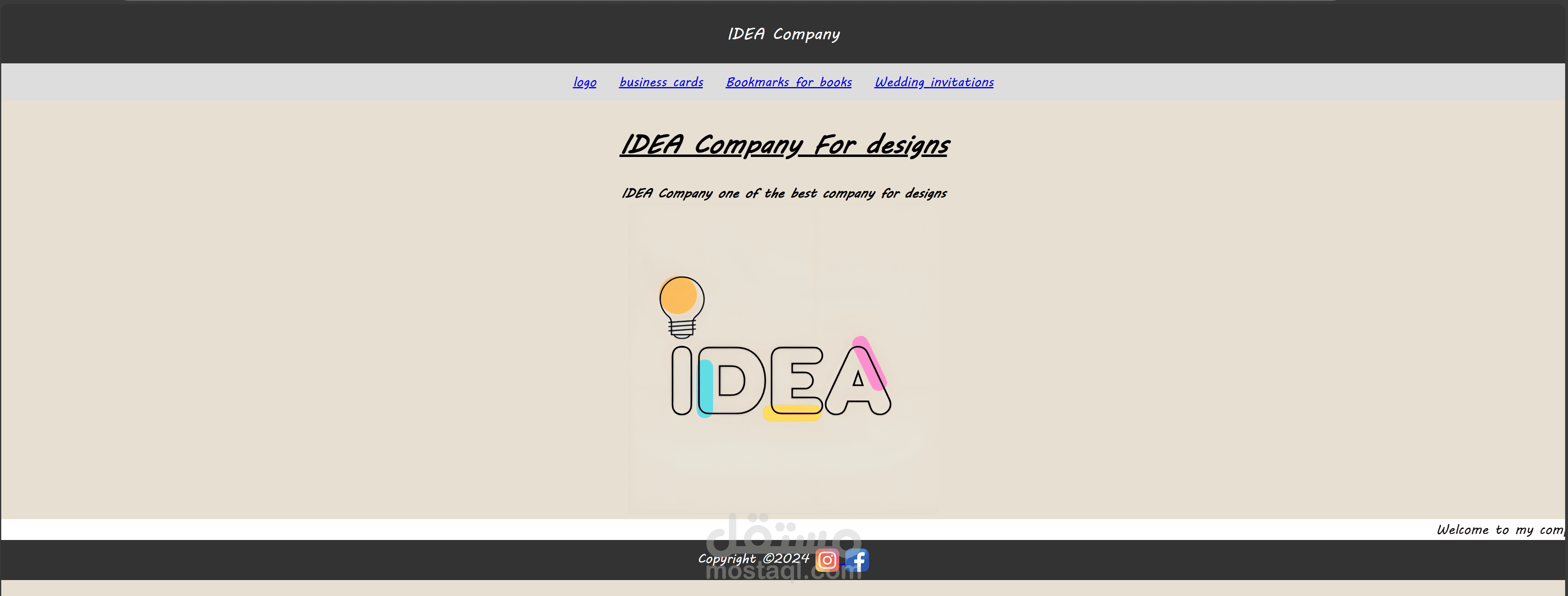 موقع إلكتروني لشركة IDEA Campany